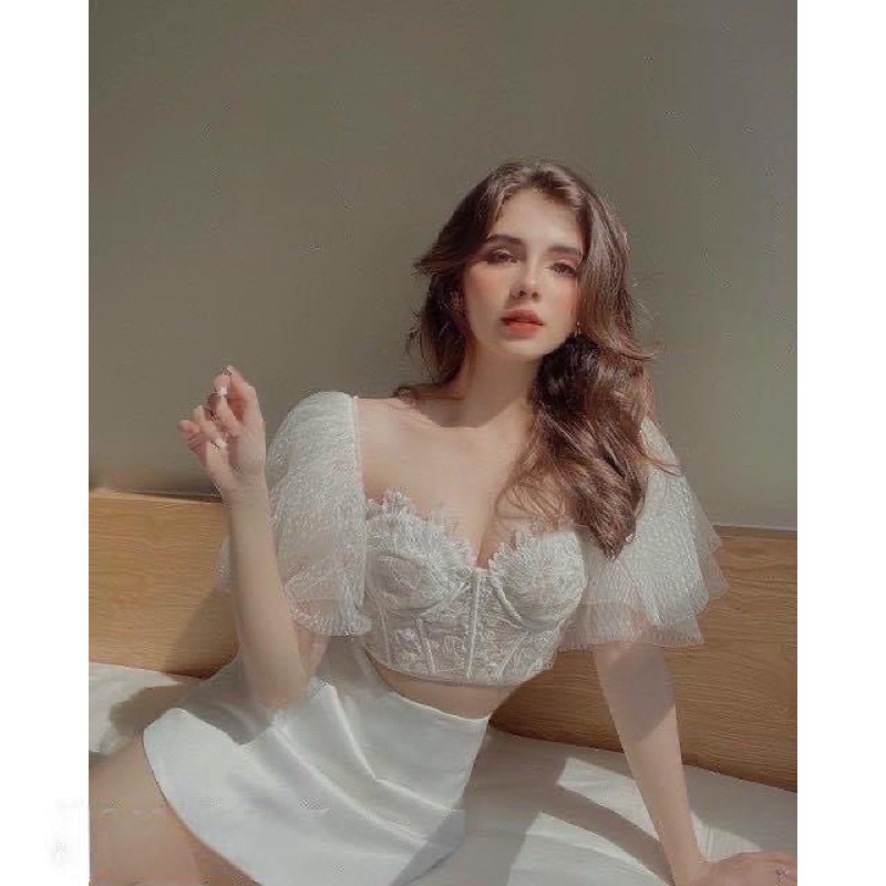 [Có Lót Ngực] Set Áo Ren Kiểu Corset Chân Váy 2 Lớp Siêu Đẹp, Thời Trang Nữ Sexy Đi Quẩy D56