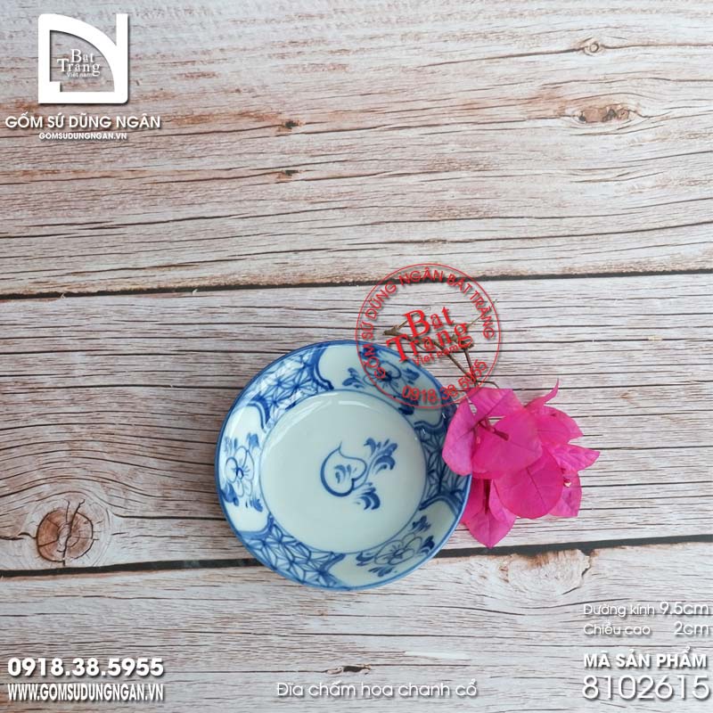 Đĩa sứ bộ bát chiết yêu Bát Tràng giả cổ