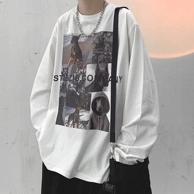 Áo Hoodie Tay Dài Cổ Tròn Dáng Rộng Thời Trang Xuân Thu Phong Cách Hàn Quốc Cho Nam | BigBuy360 - bigbuy360.vn