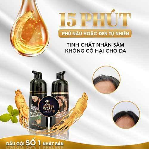 DẦU GỘI PHỦ BẠC SIN HAIR SỐ 1 NHẬT BẢN - Phủ Bạc Đen Tóc, Nâu Tóc Từ Lần Gội Đầu Tiên