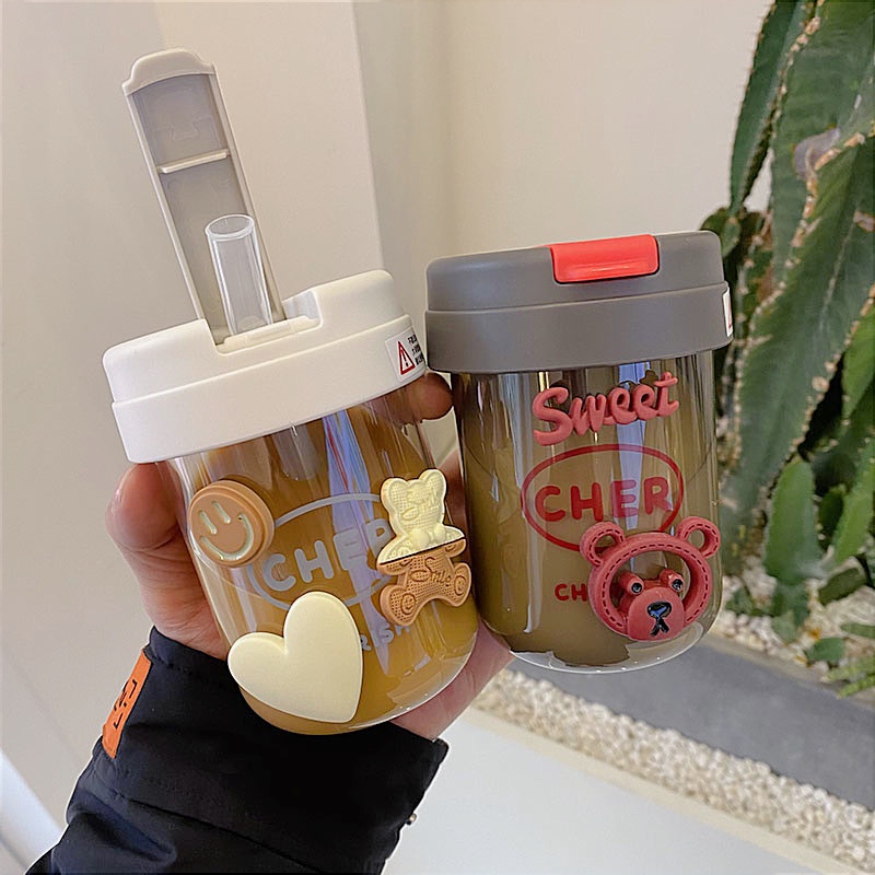 Bình Nước Nhựa Dễ Thương Cho Mùa Hè Năng Động Dung Tích 300ml