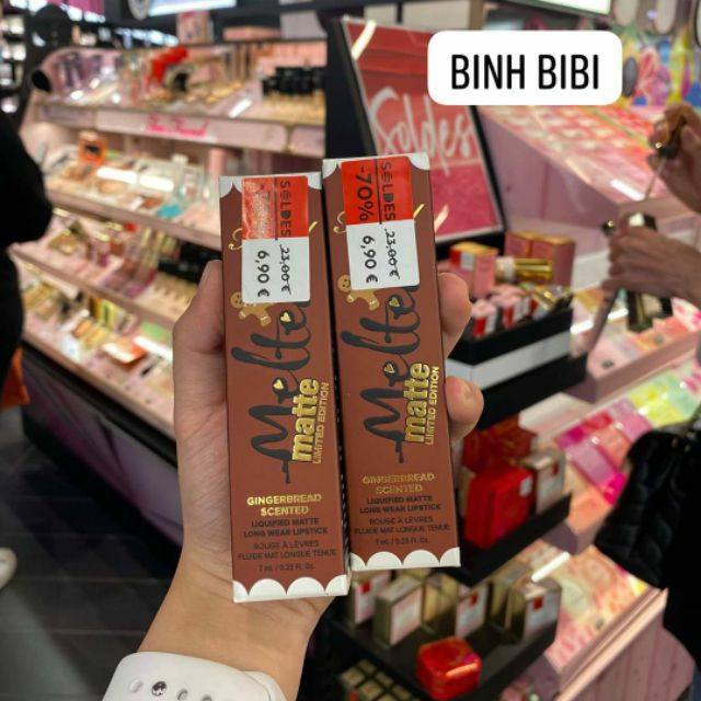 Son Kem Lì Toofaced Melted Matte Gingerbread Man/ Girl