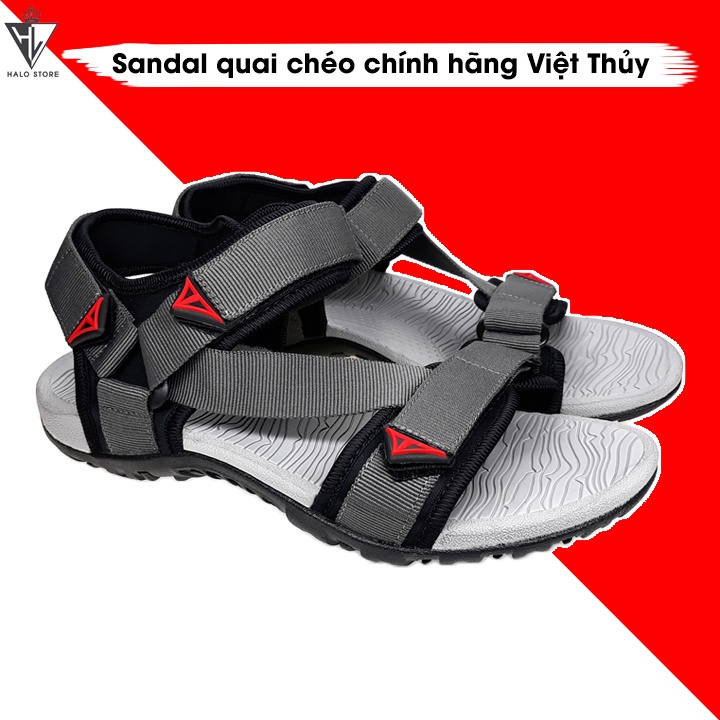 Giày sandal nam nữ chính hãng Việt Thủy quai chéo xám - VT02