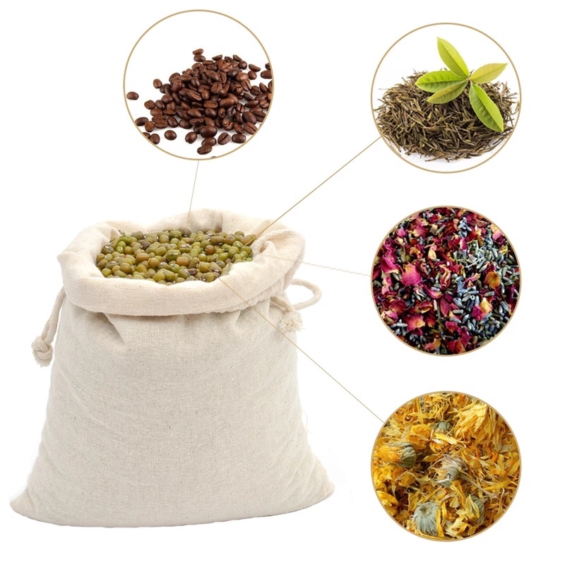 Túi dây rút cotton lanh đựng quần áo / mỹ phẩm / đồ lặt vặt tiện lợi