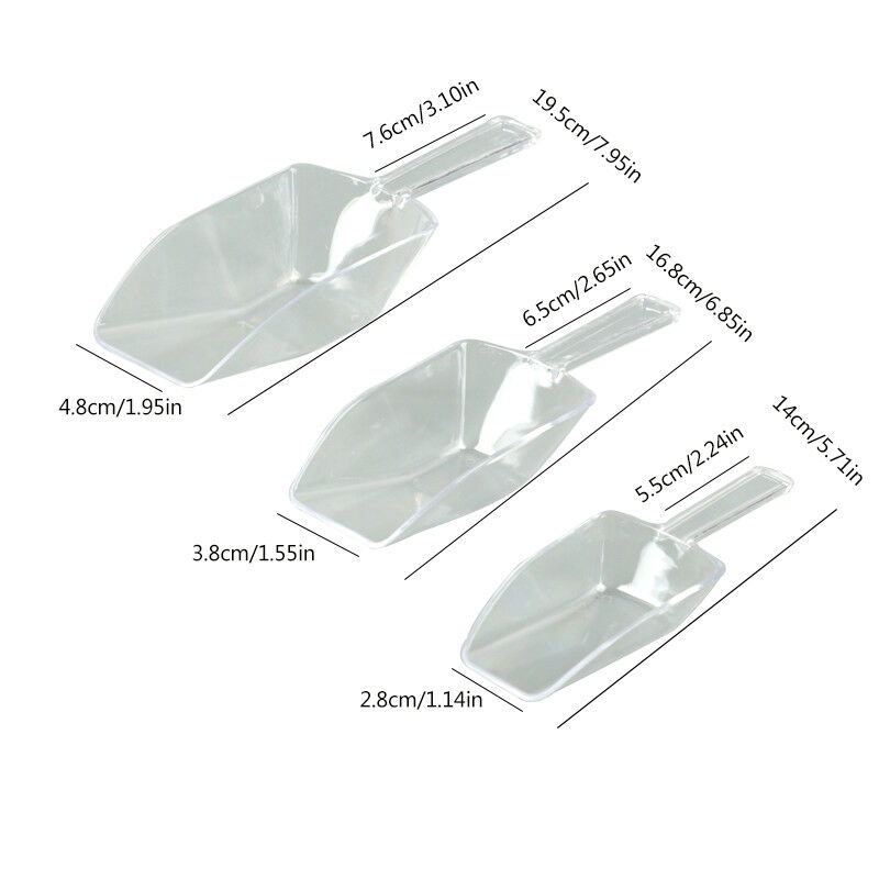 Set 3 Muỗng Xúc Đá / Kẹo Bằng Nhựa Tiện Lợi Muôi xúc đá cỡ trung Dụng cụ xúc đá Đồ dùng tiện ích gia đình Thiết bị máy móc pha chế