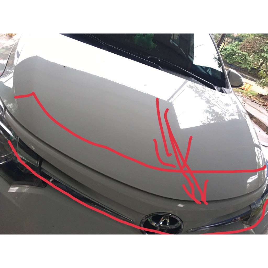 Ốp mặt calang, ca lăng trước nắp capo xe Toyota vios 2014-2018 mạ crom