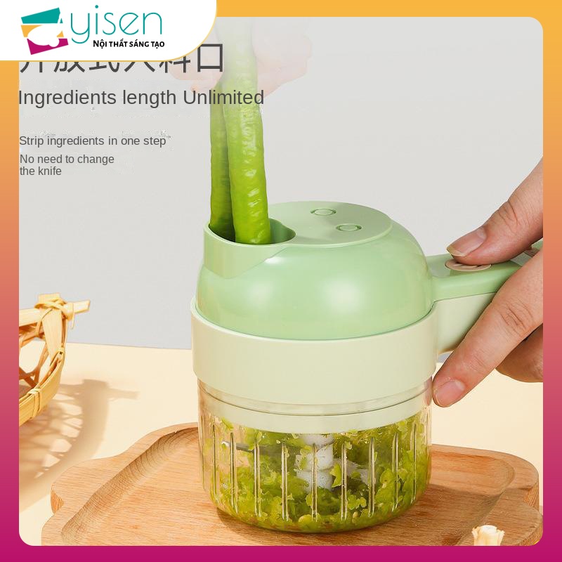 Nồi Mini Không Dây Cầm Tay Dùng Để Cắt Hành Tỏi Rau Củ Quả Đa Năng
