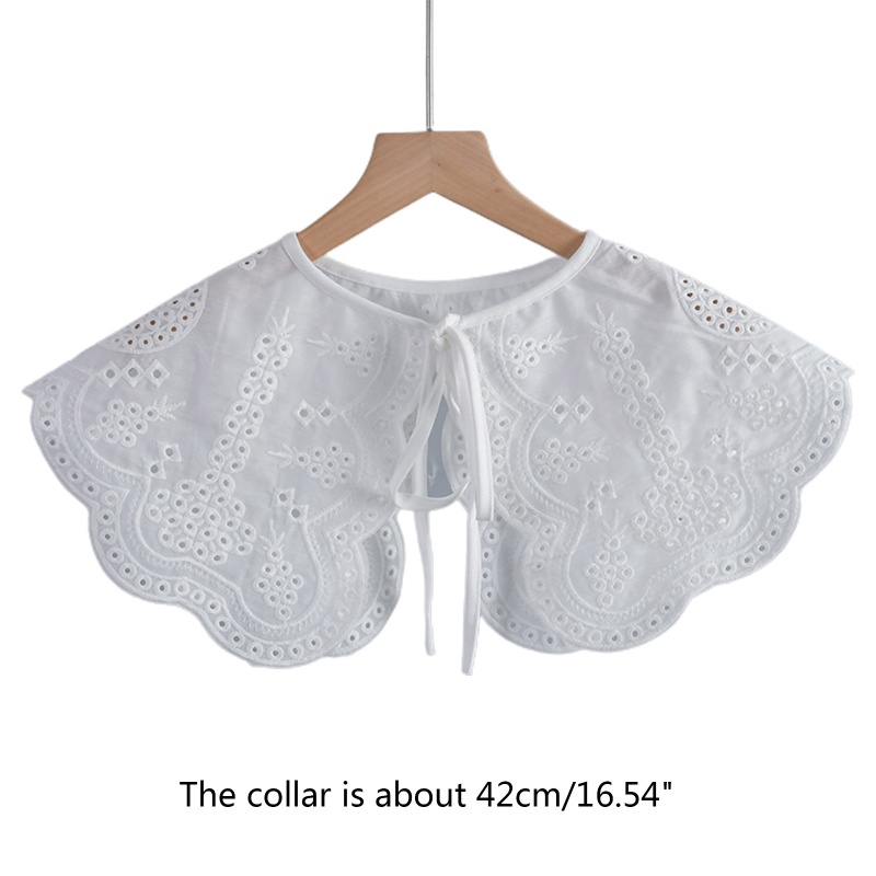 Khăn Choàng Cổ Giả Thêu Họa Tiết Chấm Bi / Cánh Hoa Mini Thời Trang Cho Nữ