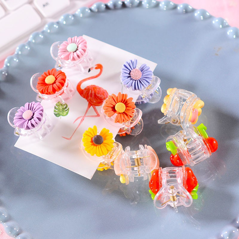 GẤP TÓC 6 RĂNG MINI TRONG, KẸP NỮA TÓC CHO BẠN GÁI HÌNH HOA CÚC CUTE