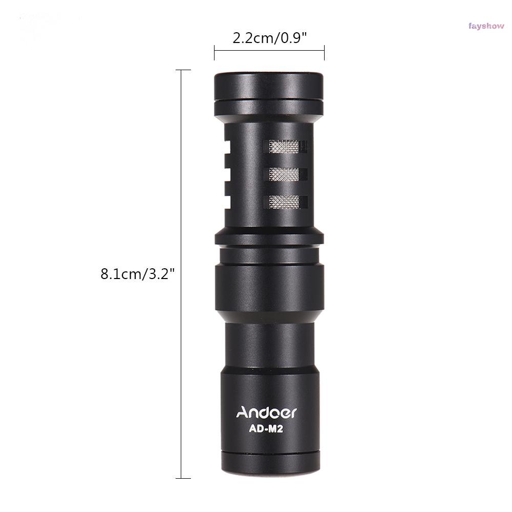 Micro Andoer Ad-M2 Đầu Cắm 3.5mm Cho Điện Thoại / Máy Tính Bảng / Máy Ảnh Dslr 6 / 6plus