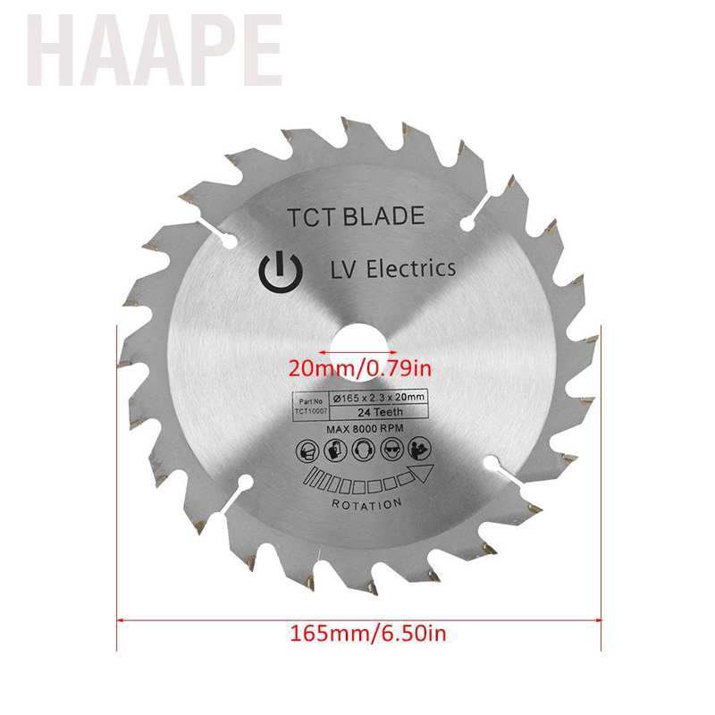 Lưỡi Cưa Gỗ Haape 165mm 24 Răng Đường Kính 20mm