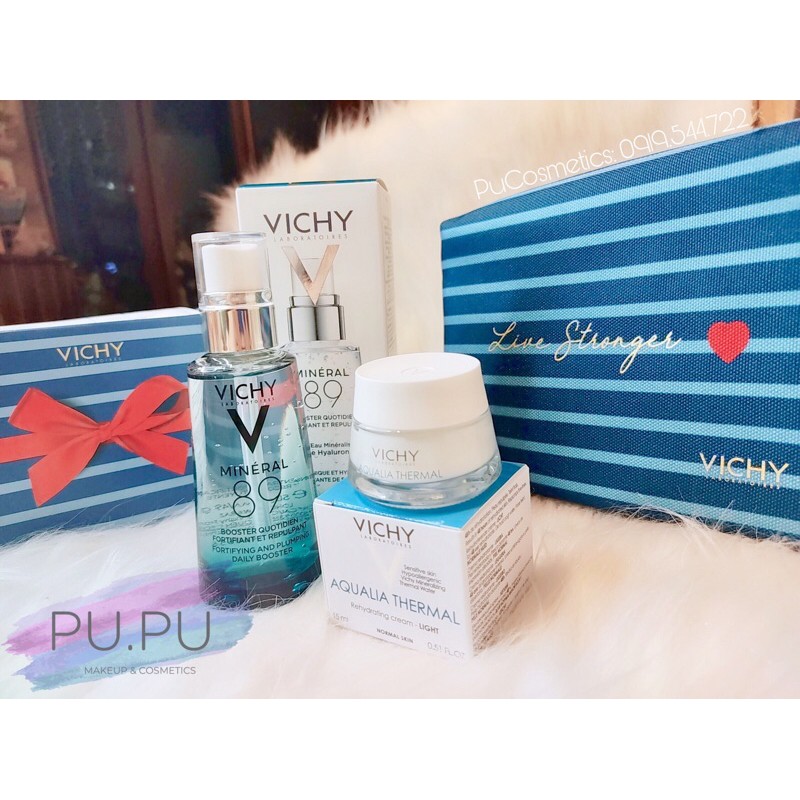 Kem dưỡng ẩm Vichy Aqualia Thermal mini 15ml tách set