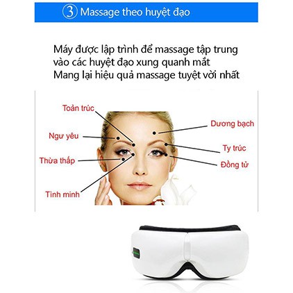 Máy massage mắt Cicico Eye Care Bluetooth kính matxa xoa dịu cơn mỏi mắt áp suất khí sưởi nóng giảm thâm quầng