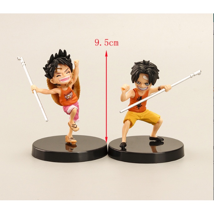 Set 3 Đồ trang trí Nhân Vật Phim Hoạt Hình One Piece Bằng Pvc
