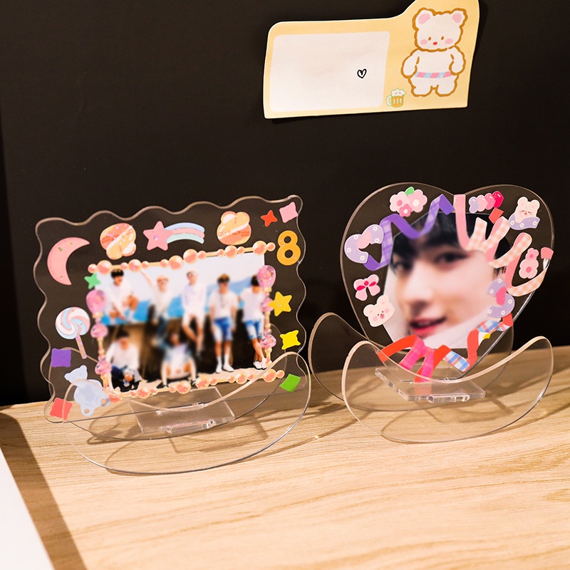 1 Bảng Đứng Hình Ngôi Sao Hoạt Hình Bằng Acrylic Trong Suốt Trang Trí Để Bàn/ Làm Quà Tặng/ Ảnh Chụp