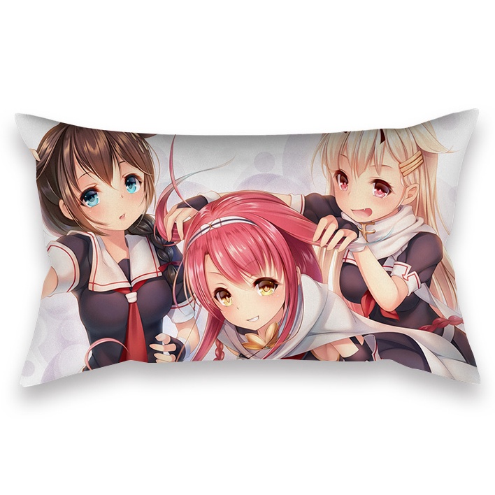 Vỏ gối chữ nhật in họa tiết anime tổng hợp đáng yêu 50x30cm