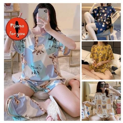 Đồ Bộ Nữ Tay Cộc Quần Cộc, Đồ Mặc Nhà Chất Thun Sữa Đủ Màu Đủ Size Hoạ Tiết Đa Dạng
