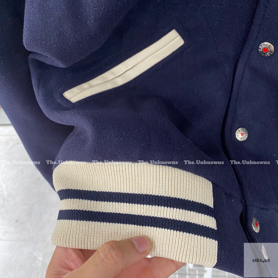 [Mirror Quality]-Áo Khoác Bomber H.UMAN MADE x Ebbets Field Flannels,Áo Varsity Jacket Humman made cao cấp full túi