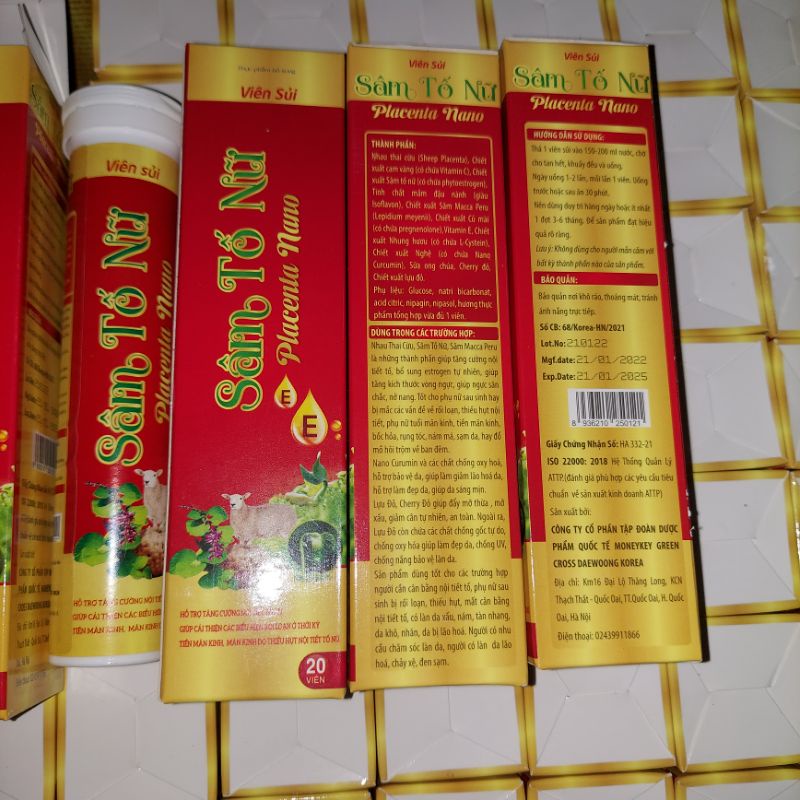 VIÊN SỦI SÂM TỐ NỮ Placenta NanoTube 20 viên