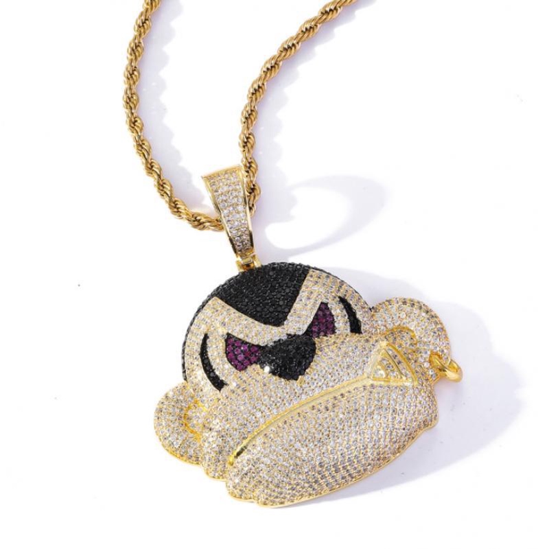 Vòng cổ Mặt Hình Khỉ Đính Đá Zircon Phong Cách Hip Hop Thời Trang