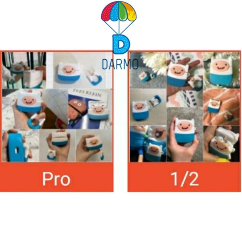 Case bảo vệ Airpods Pro/1/2/ Huawei Freebuds 3 adventure time/ squirtel rùa xanh da trời/ digivice