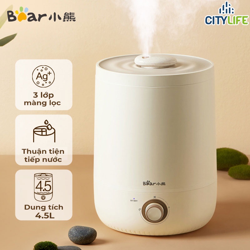 Máy phun sương tạo ẩm Bear dung tích lớn 5L, 4,5L máy khuếch tán, xông tinh dầu lọc không khí Bảo hành 12 tháng