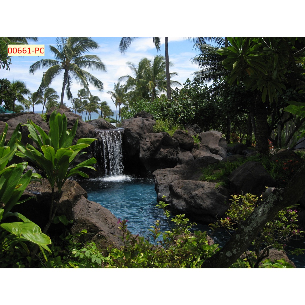 Tranh dán tường 3d thác nước thiên nhiên