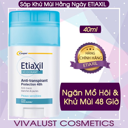 [Đại lý chính thức] Sáp Khử Mùi Hằng Ngày ETIAXIL Déodorant Anti-Transpiriant 48h Peaux Sensibles Stick 40ml