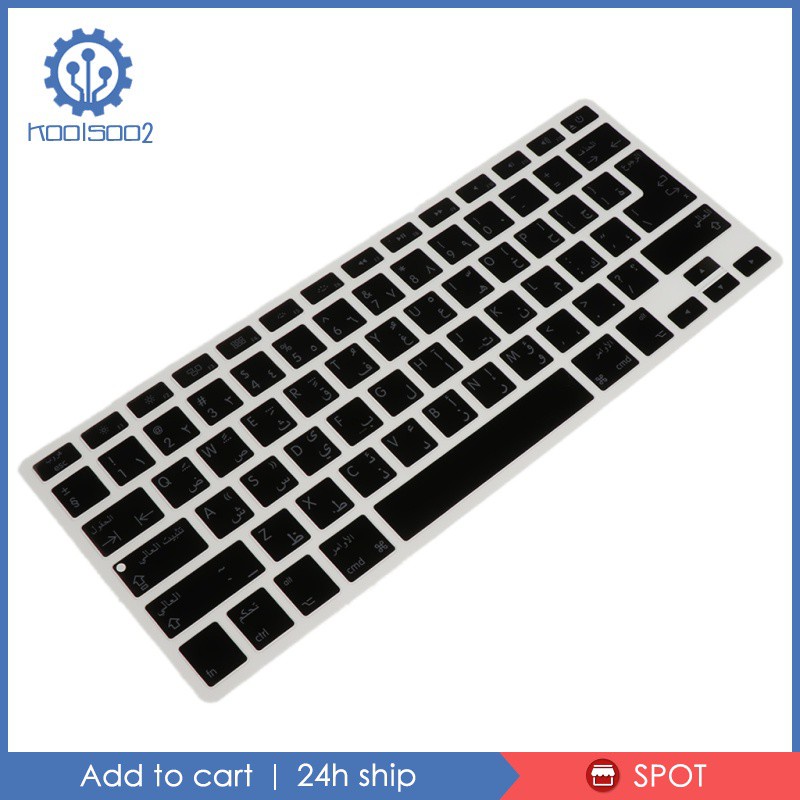 Miếng Silicon Bọc Bàn Phím Ả Rập Chống Bụi Màu Đen Koolsoo2