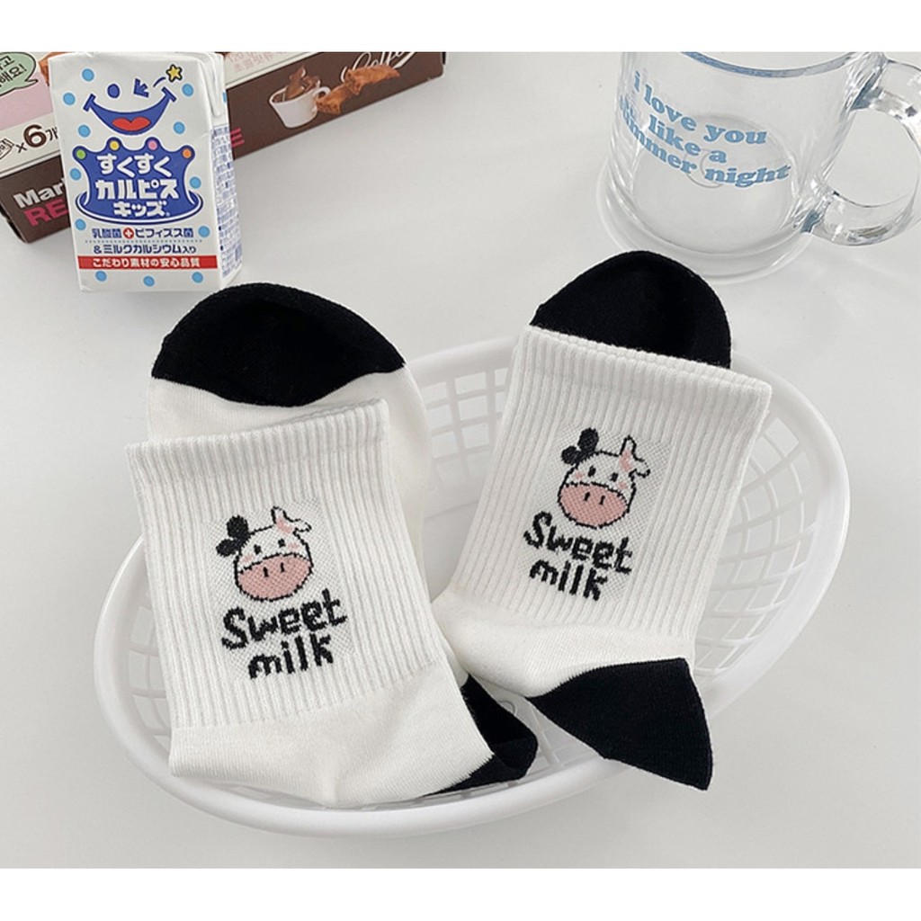 TẤT BÒ SỮA cổ cao mềm mịn SUPER