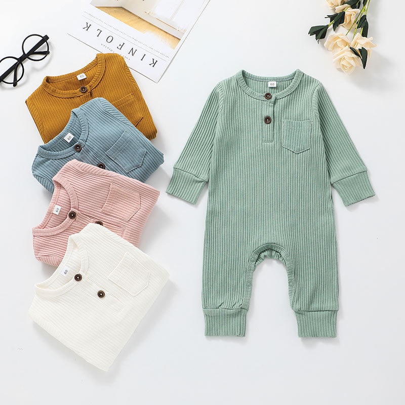 Body bé trai bé gái đồ sơ sinh từ 0 đến 12 tháng bodysuit liền thân cotton mùa hè dài tay quần áo cho bé trẻ em