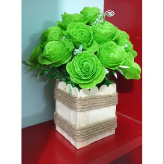 2 bộ Hoa giấy lụa Nguyên liệu làm chậu hoa hồng _ ship tổng đơn từ 5 bộ