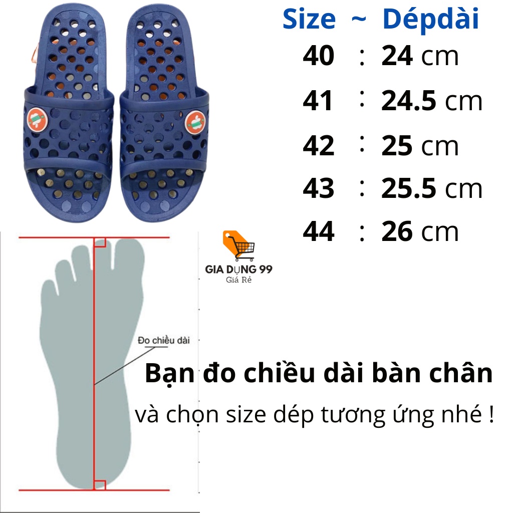 Dép nhựa lỗ táo siêu bền đi trong nhà, văn phòng, nhà tắm, khách sạn êm chân chống trơn trượt