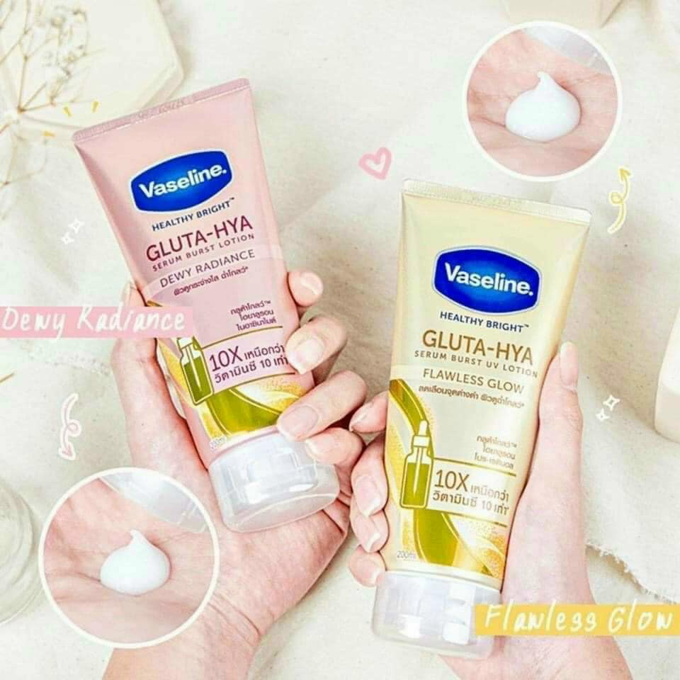 Sữa Dưỡng Thể Vaseline Healthy Bright Gluta-Hya &amp; Flawless Glow Serum Burst Lotion 10X Thái Lan