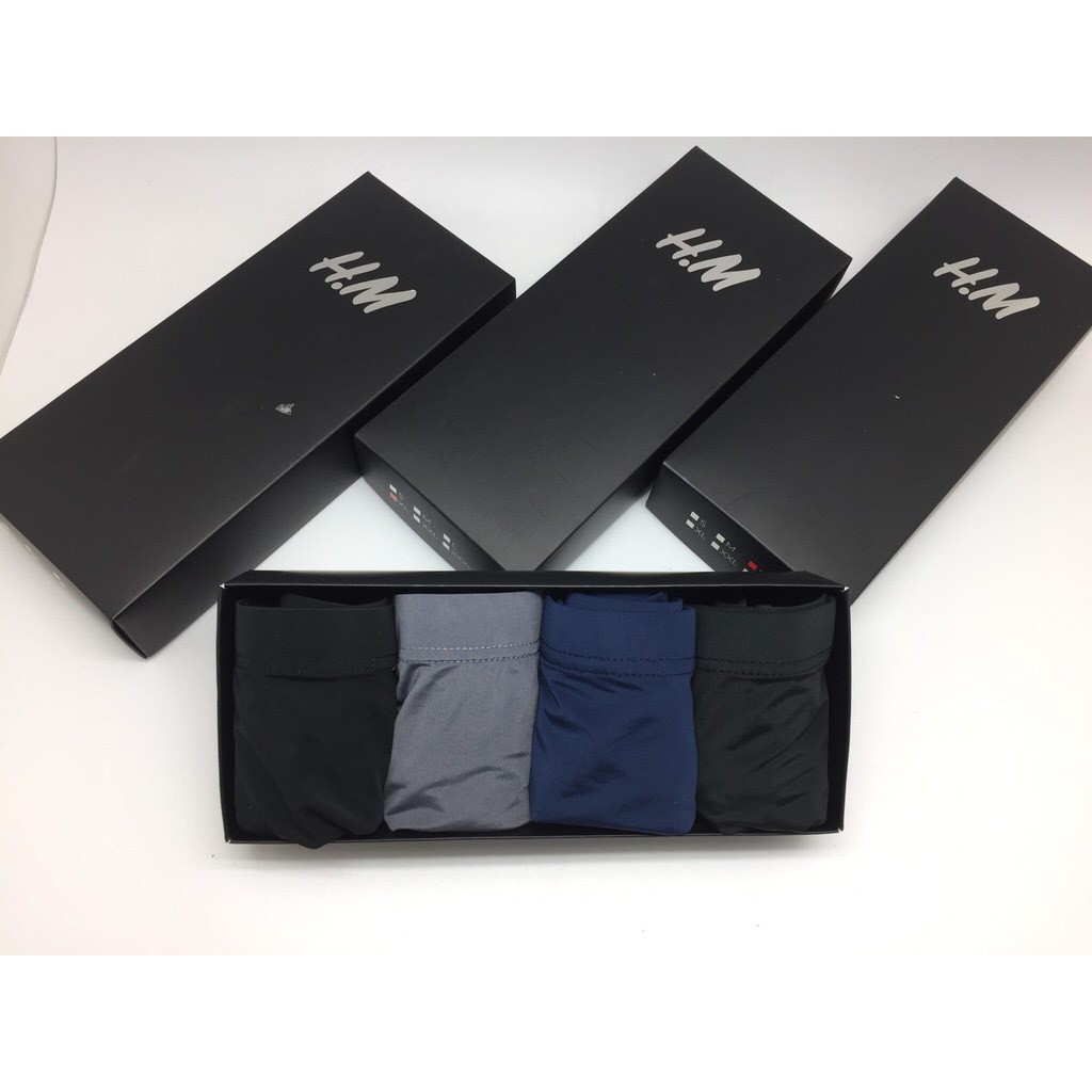 Hộp 4 Quần Lót Boxer, Sip Đùi Thun Lạnh Cao Cấp Kháng Khuẩn Ngăn Mùi Dành Cho Nam