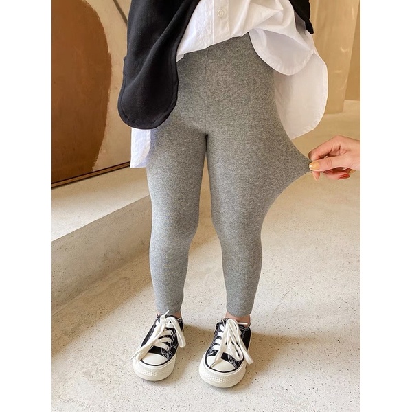Quần Legging Dài Bé Gái Vải Zip Chất Lượng Cao Co Giãn Tốt