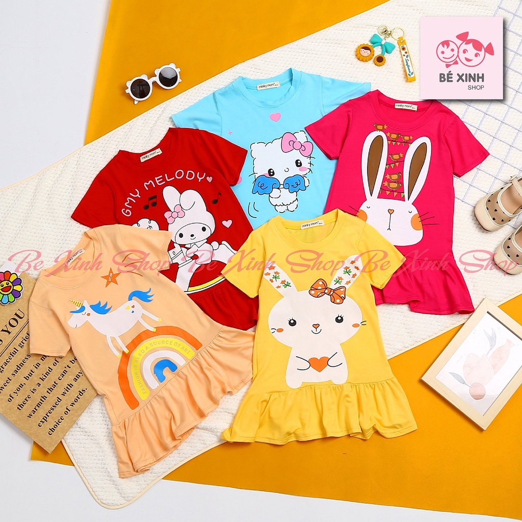 Váy đầm cho bé gái trẻ em mùa hè Minky Mom  Đầm váy thun cho bé gái form rộng chất thun lạnh VÁY ĐẦM BÉ GÁI