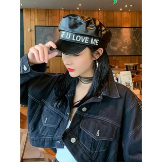 Mũ beret da PU in chữ thời trang sành điệu cho nữ