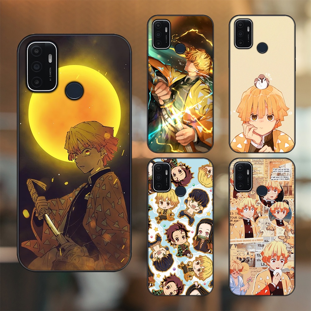 Ốp lưng Oppo A53 viền đen in hình Zenitsu Kimetsu no Yaiba