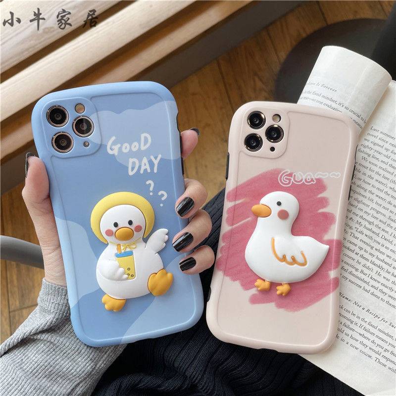 Ốp Lưng Tpu Họa Tiết Hình Chú Vịt Dễ Thương Cho Apple Iphone 12mini / 11pro / 12 Pro Max / 11 / 11pro / 7 / 8 / X / Xr / S