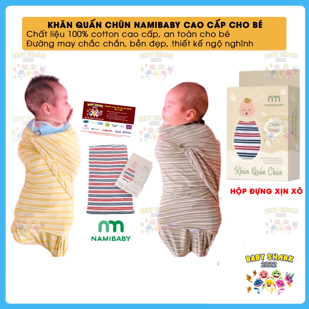 Khăn quấn chũn, nhộng chũn Namibaby Chính Hãng giúp bé ngủ ngon, sâu giấc, không giật mình
