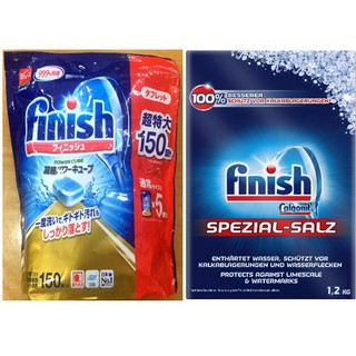Combo Muối làm mềm nước và Viên rửa chén Finish 150 viên ( Hàng chính hãng )