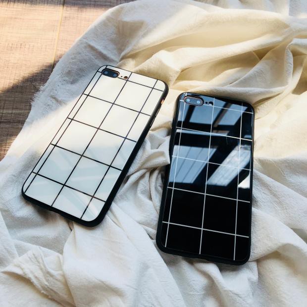 Ốp Iphone Lưng Kính hình Ô vuông dành cho ip 6 đến 14promax - k201