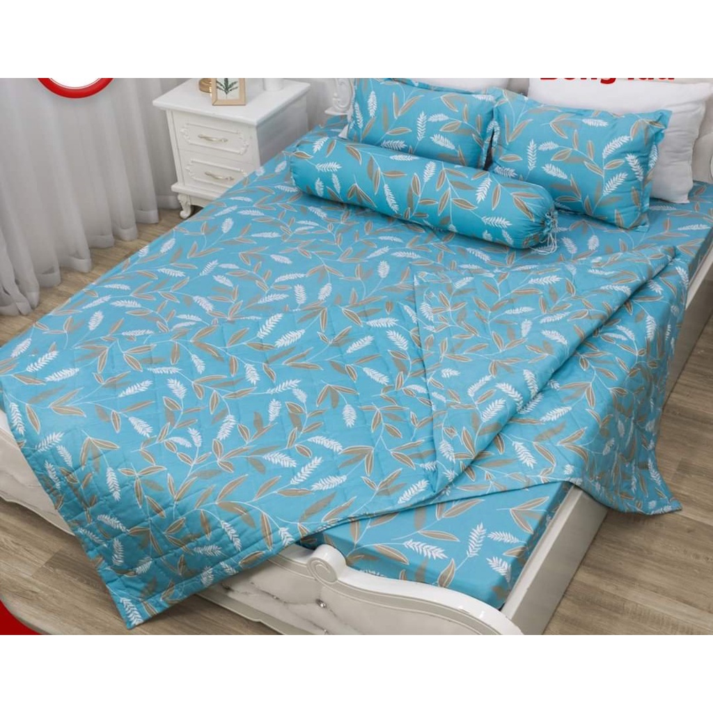 Bộ chăn hè ga gối kèm vỏ gối ôm 5 món 1m4x2m-có chọn mẫu