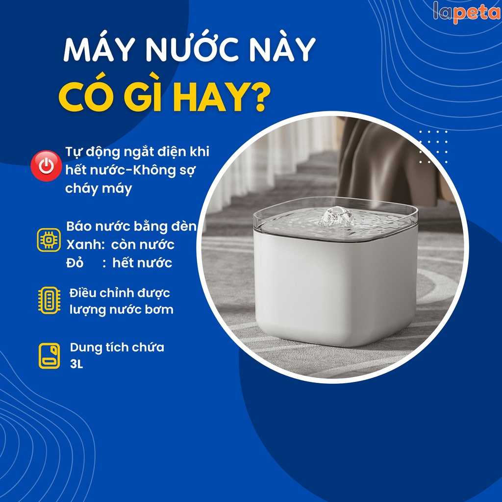 Máy uống nước cho mèo lọc thông minh tự động dung tích 3L PetX