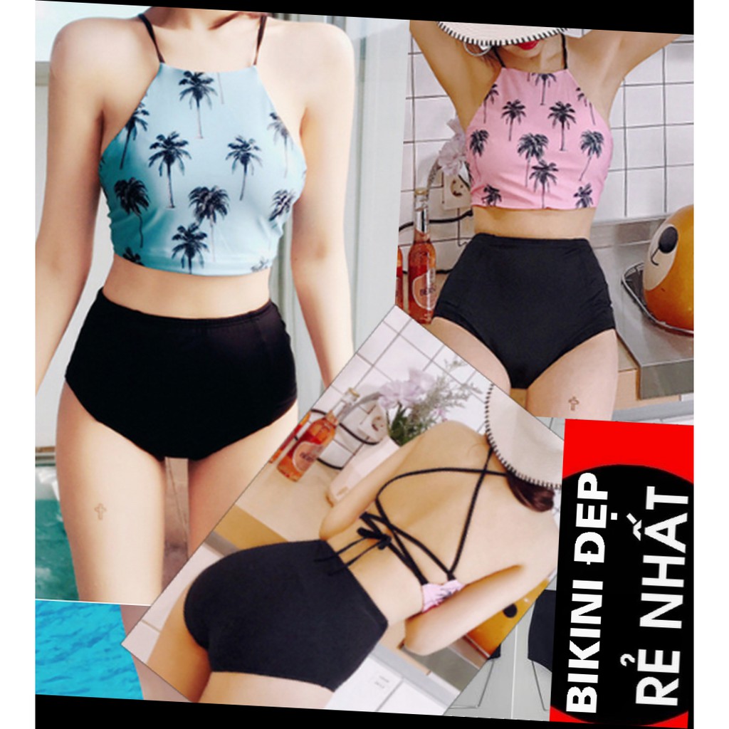 Áo tắm một mảnh cổ yếm phong cách vintage thời trang cho nữ