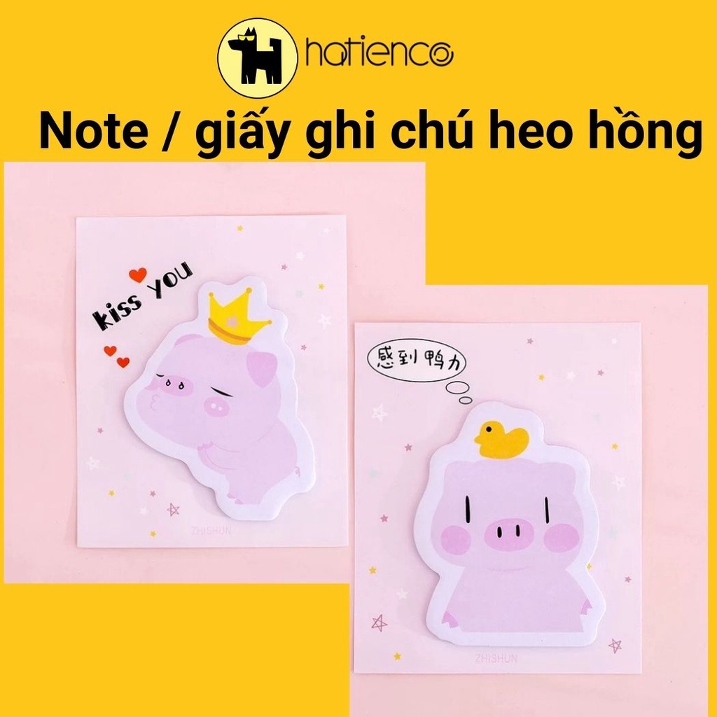 Giấy note, giấy ghi chú heo hồng dễ thương