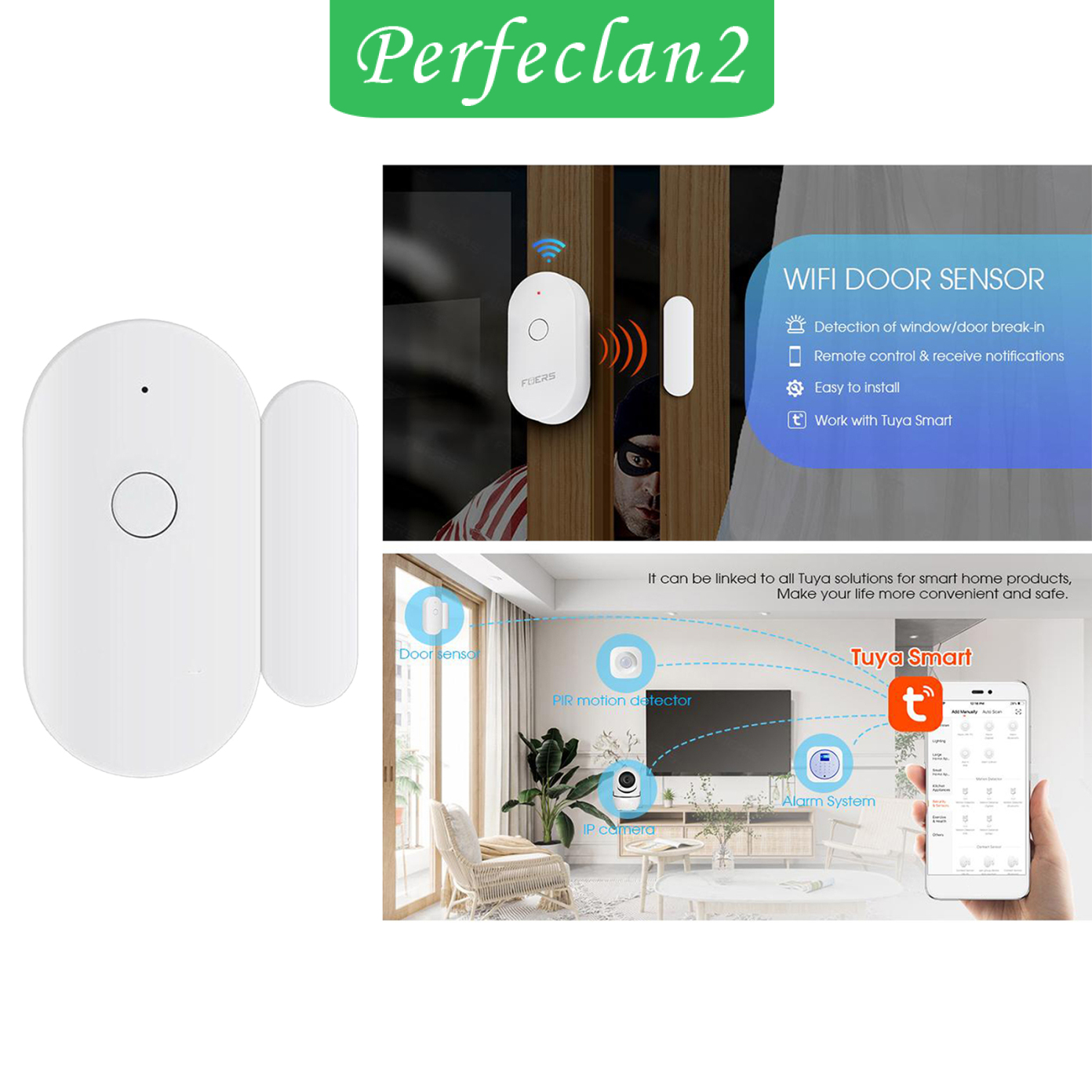 (perfeclan2) Bộ Cảm Biến Thông Minh Kết Nối Wifi Chống Trộm Cho Hệ Thống Alexa