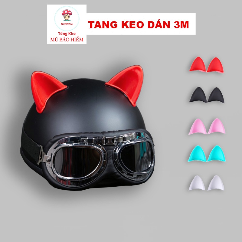 Tai Mèo Gắn Trang Trí Mũ Bảo Hiểm Cute Nhiều Màu Siêu Xinh Độc Lạ