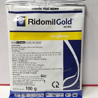 Thuốc trừ bệnh Ridomil Gold 68WG ,trừ nấm ,sương mai  , xỉ mủ , gói 100g